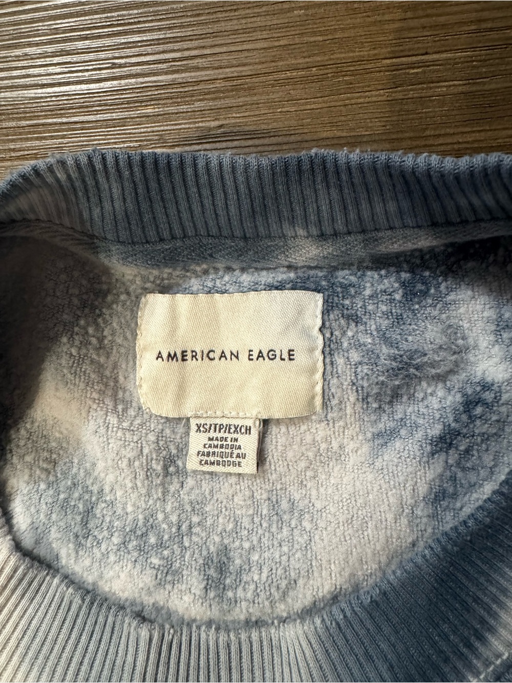 American Eagle Outfitters Tie-Dye Crewneck Sweatshirt - Blue, White & Gray - Picture 5 of 6